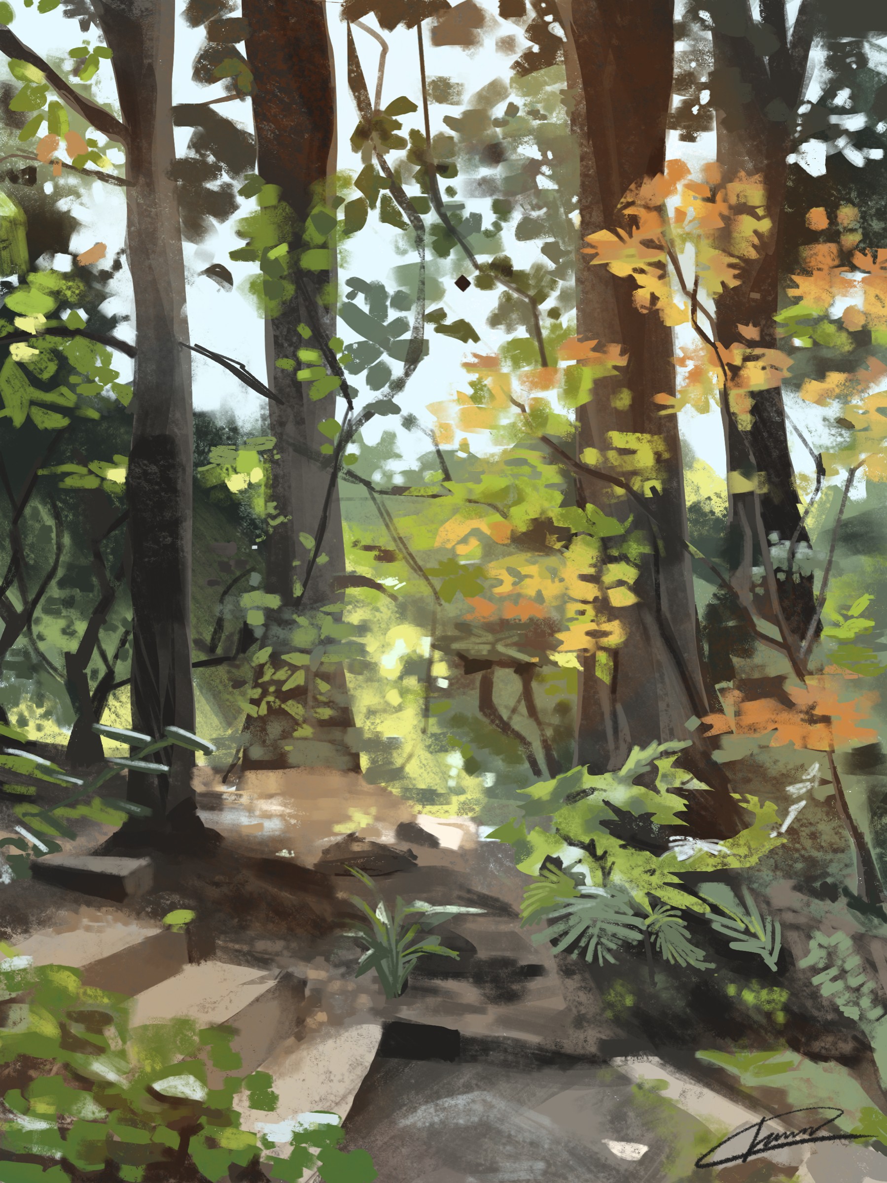 Digital painting of the Berkeley Botanical Gardens